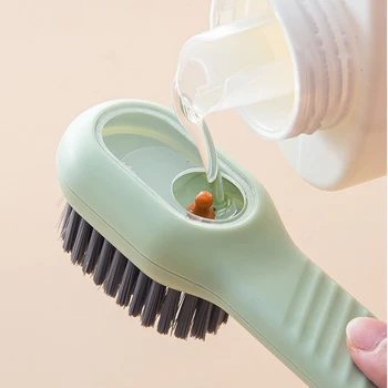 Set di gadget per spazzole per pulizia con aggiunta automatica di liquidi Spazzola per scarpe liquida multifunzionale Spazzola per pulizia a setole morbide per uso domestico 1
