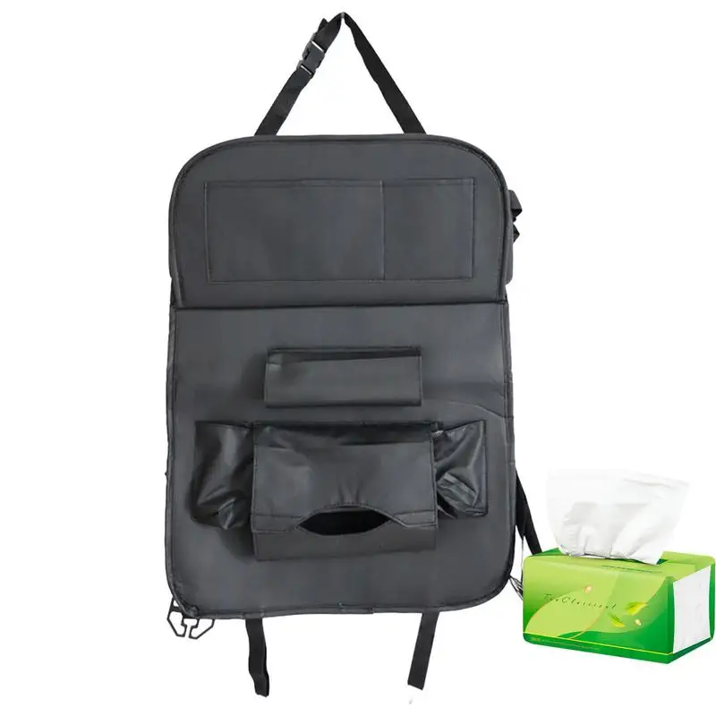 

Car Backseat Organizer With 6 Pockets Folding Dining Table Holder Auto Storage Pocket Cover Seat Back Protectors Car Accessories