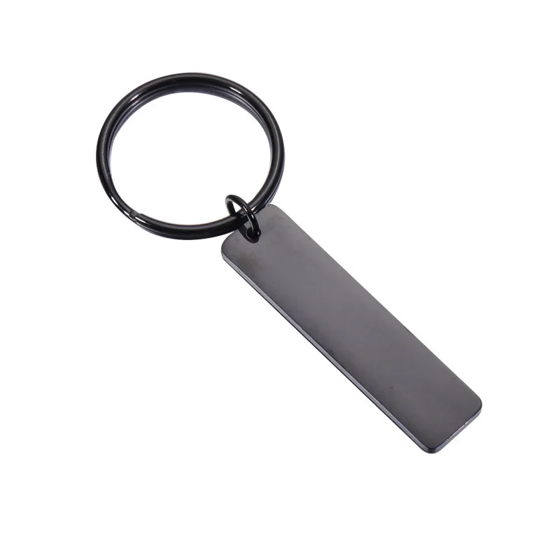 10Pcs 10x40mm 스트립 바 키 체인 미러 폴란드어 스테인레스 스틸 스탬핑 DIY 사용자 정의 이름에 대 한 빈 키 체인 조각 태그 키 체인