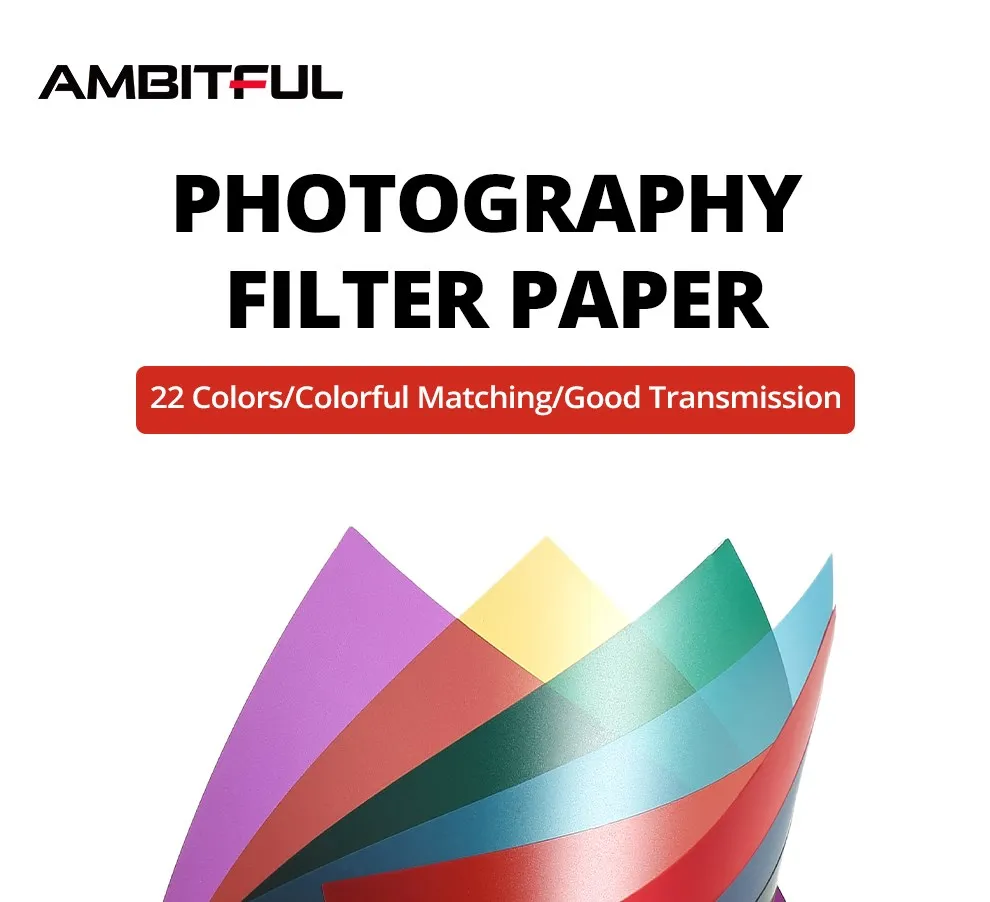 12"x 12" 30x30cm 22pcs Color Correction Gels Set Color Gel Filter Film + Carryin