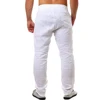 Mens Thin Style Cotton White Cargo Pants Male Spring New Breathable Solid Color Linen Trousers Fitness Streetwear Pantalon Homme 3