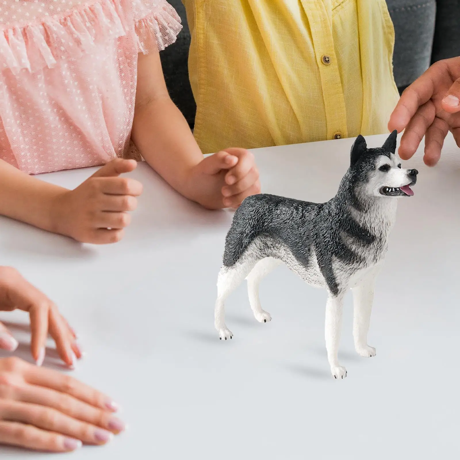 Realistic Dog Figure Toys Husky Dog Statue, Decorative,Animal Figurines Small Animal Toys for Girls Boys