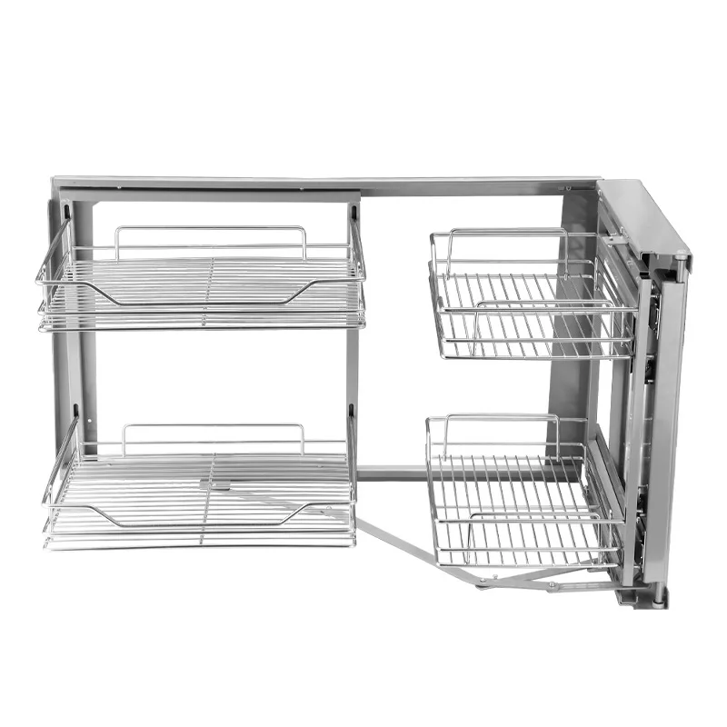 Kitchen cabinet corner baskets Multi-function storage rack corner racks  small monster pull basket turntable saucer - AliExpress