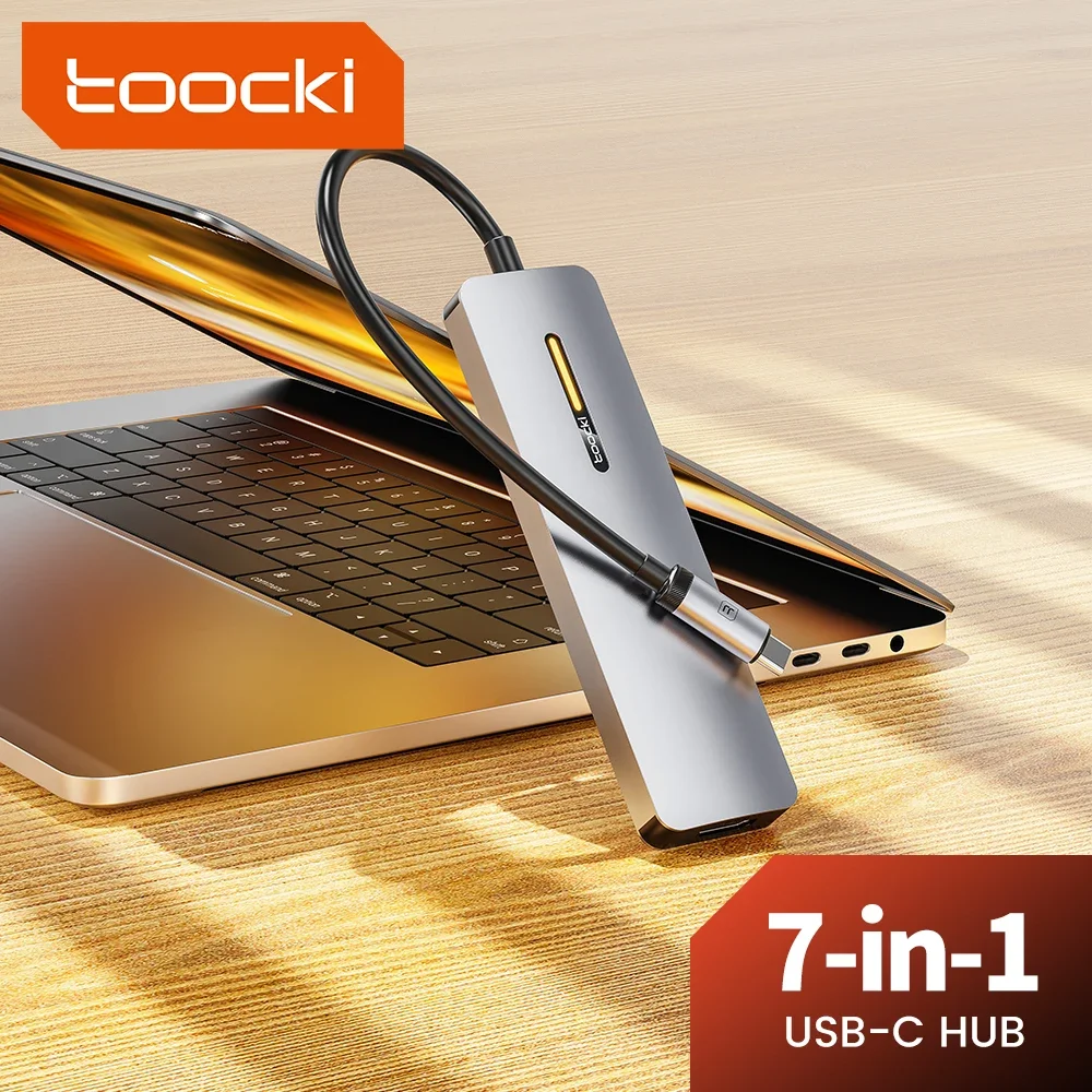 Toocki-usb 3.0 Hub Docking Station tipo c para Compatível com Hdmi 4k 30hz em Adaptador Pd100w para Macbook Air Pro Ipad Pro Laptop