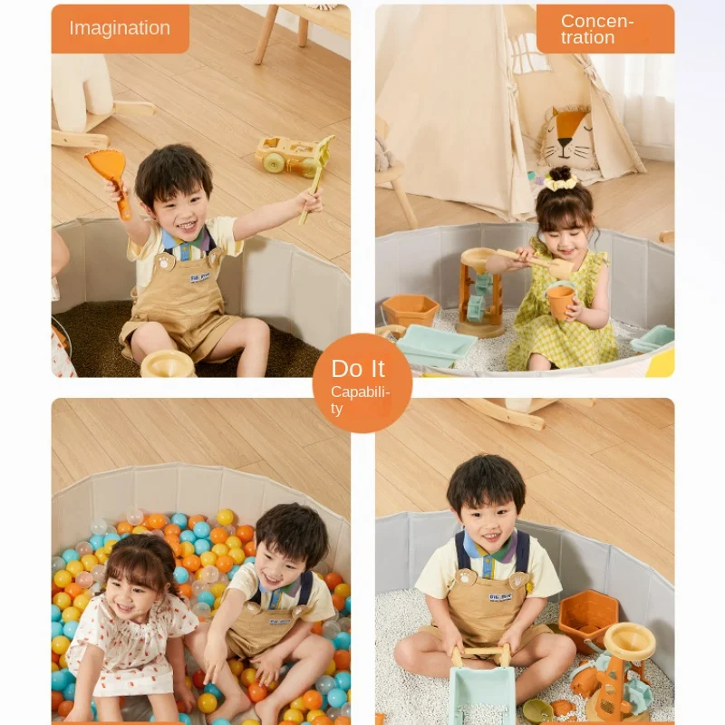 PVC Children's Ocean Ball Pool Indoor Playpen Home Baby Thickened Toy Macaron Color Wave pool Kids Swimming Pool Baby Playground 3