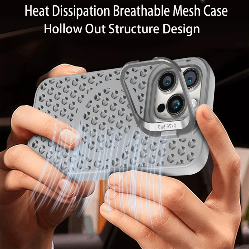 Luxury Foldable Camera Holder Case with Magsafe Charging & Heat Dissipation