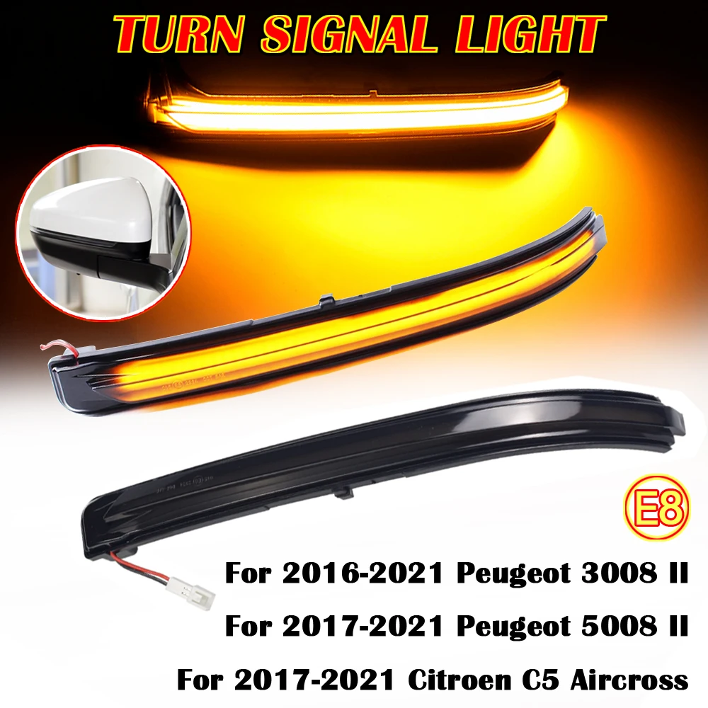 2pcs Ǫ 3008 5008 ̳  ñ׳ 2017- 2022 Ʈο C5 Aircross LED ̵ ̷ ǥñ ȭǥ