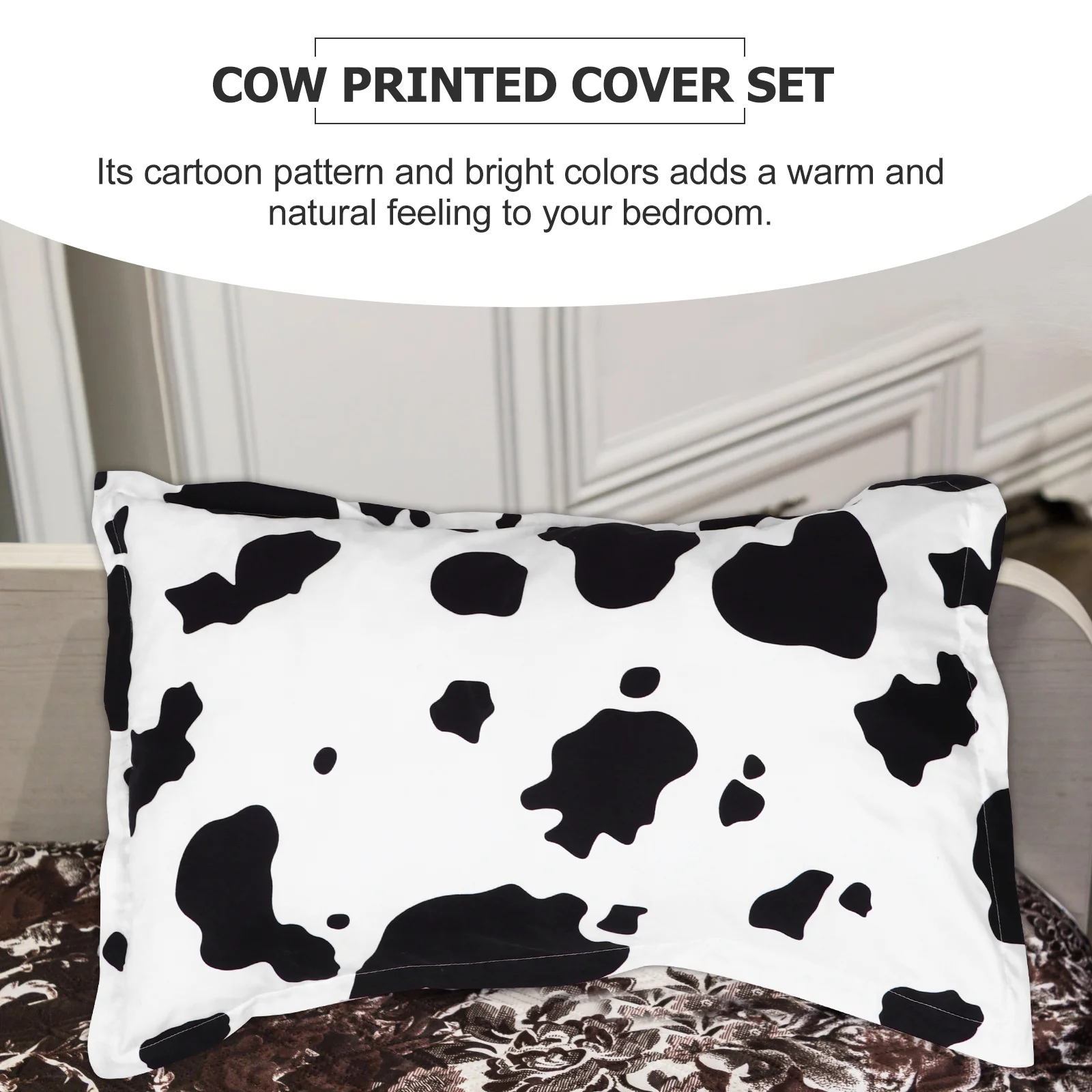 3Pcs/Set Milk Cow Pattern Bedding Modern Cartoon Cover Set with Pillowcases cotton bedding set quilt bedding set