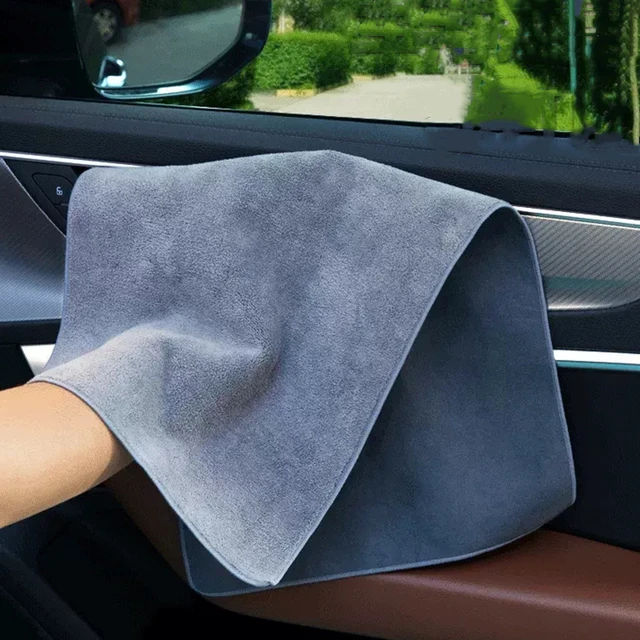 1pcs Super Absorbent Car Drying Towel Suede Coral Velvet Double