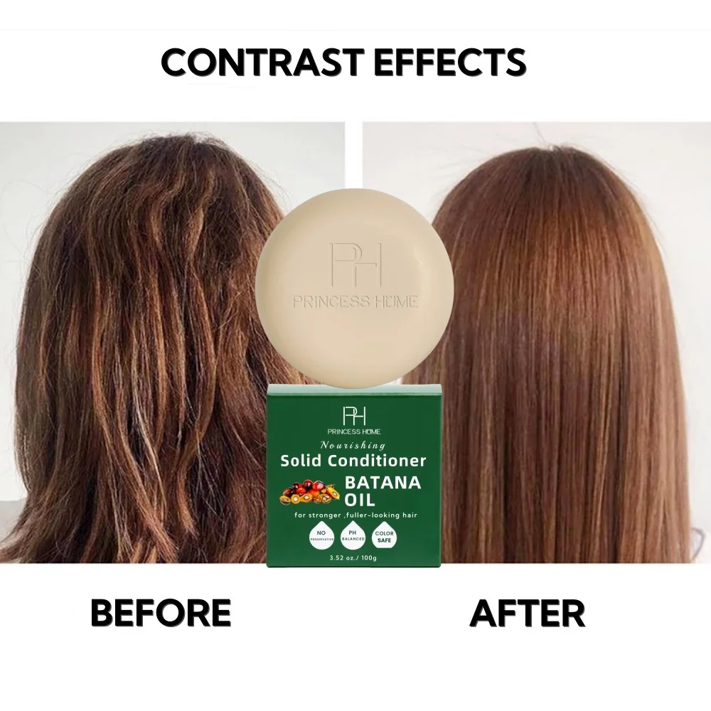 100g Hair Thickening and Strengthening Batana Oil Shampoo Bar Eco Friendly Color Safe PH Balanced, Sulfate Free Shampoo Bar