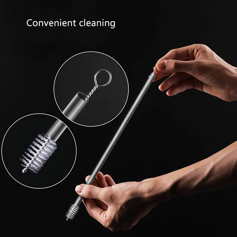 Titanium Straw Outdoor Camping Portable Tableware Beverage Metal Drinking Tube Titanium Straw Pipette