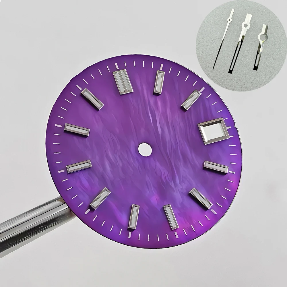 Blue Luminous Dial for DIY Watch Modification - 28.5mm