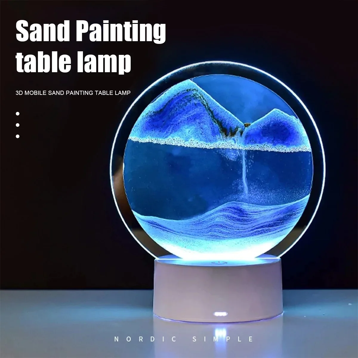 مصباح الرمال المتحركة الإبداعي LED ، ضوء ليلي للمزاج ، ديكور المنزل ، إضاءة حفلة رمضان