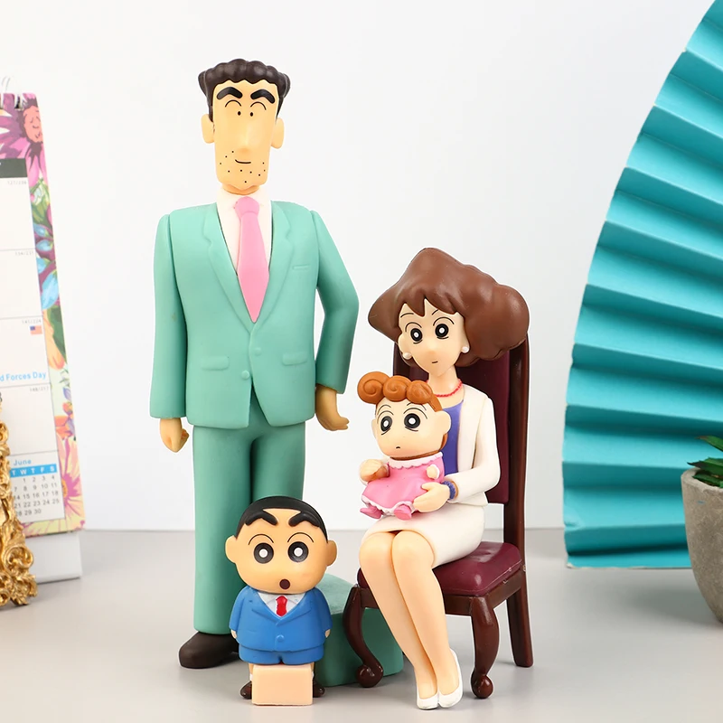 

20 см Аниме Crayon Shin-chan экшн-фигурка нохара Shinnosuke отверстие семья Хироши Мисе кавайная кукла ПВХ Коллекционная модель игрушка подарок