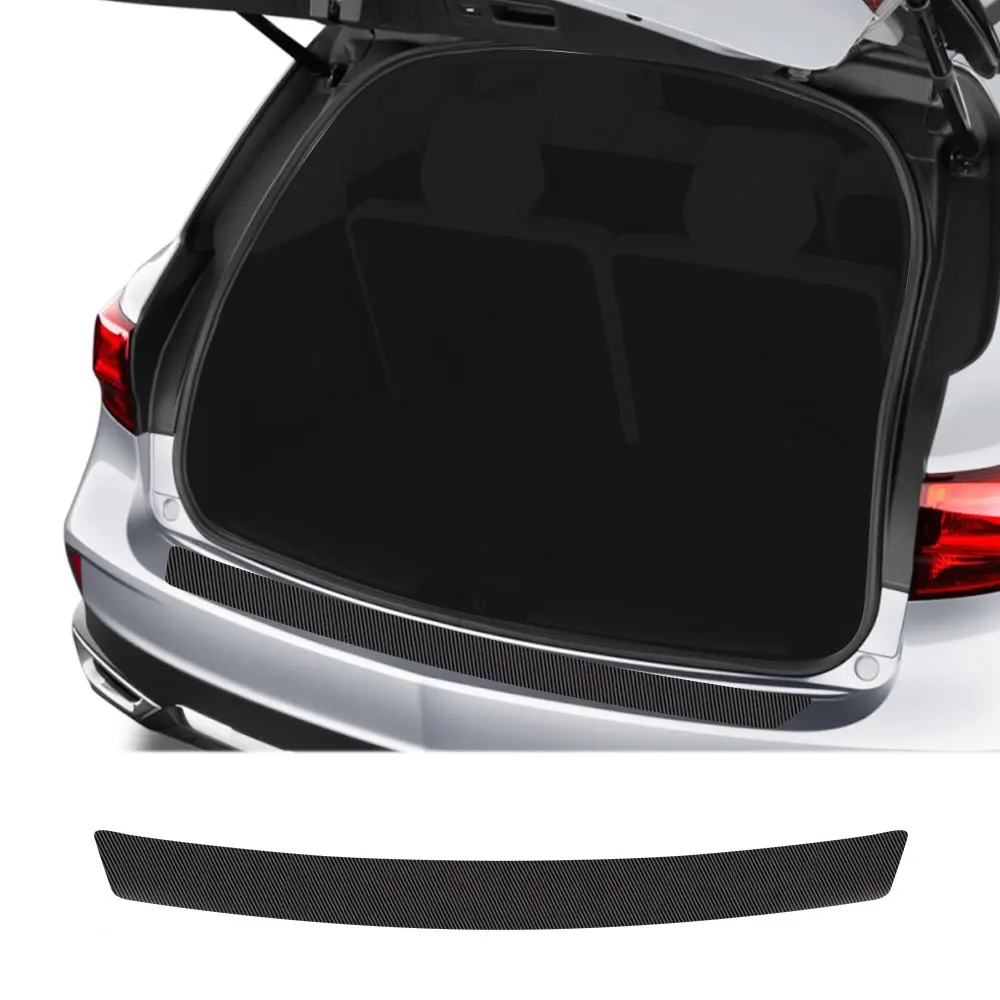 Carbon Fiber Texture Anti-Scratch Car Trunk Sill Sticker Decal Accessories