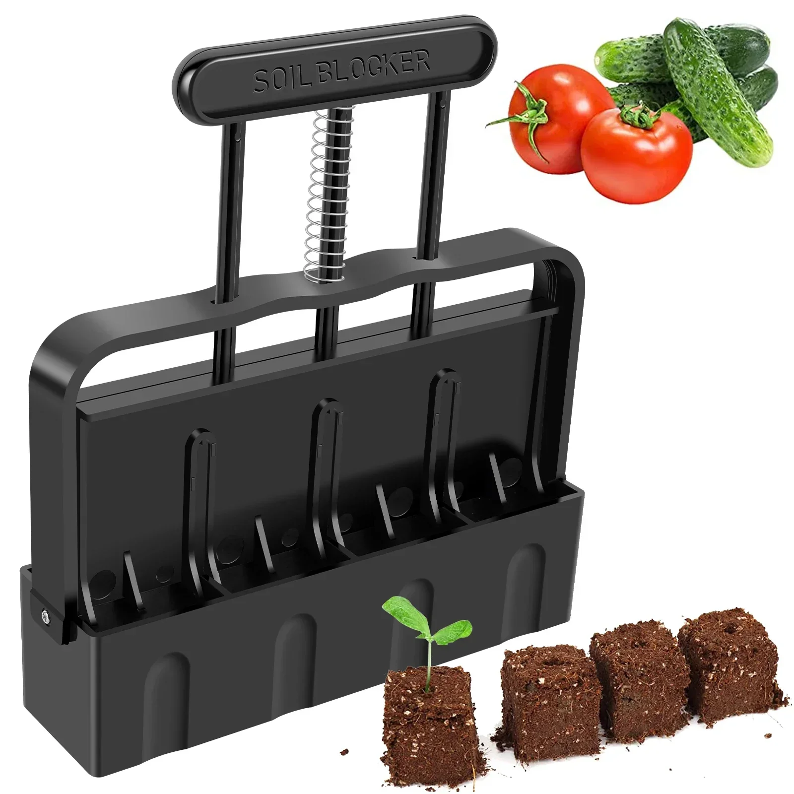Handheld Planting Tool Soil Block Maker Hand-held Soil Block Making Tool Heavy-Duty Manual Maker Reusable for Garden