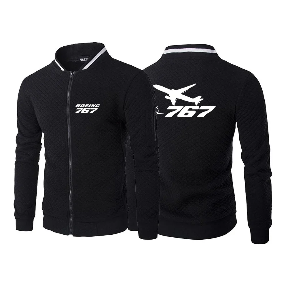 

2024 Boeing 737 777 Men's New Long Sleeves Round Neck Casual Slim Fit Hoody Sweatshirt Cardigan Coat Zipper Hooded Tops Clothing