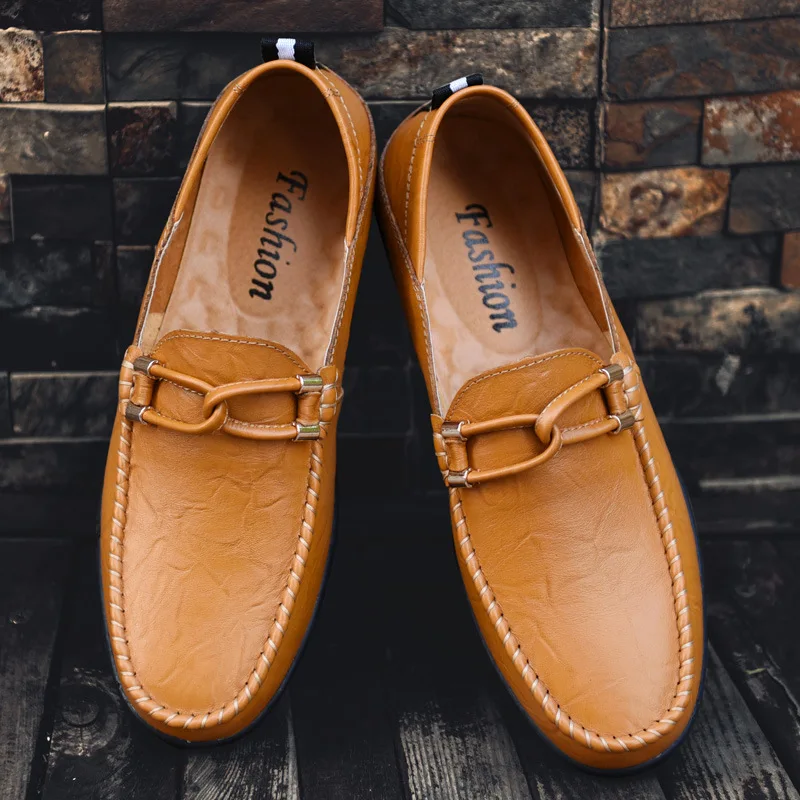 Spring Autumn Large Size 47 Men British Leather Shoes Designer Loafers Moccasins Men Soft Flats Driving Shoes Men's Formal
