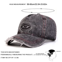 Джинсовые бейсболки унисекс с штампованной буквой D и дырками, весенне-осенние уличные регулируемые повседневные шапки, солнцезащитная шляпа, спортивная кепка — изображение 2