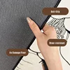 Modern Simple Beige Bedroom Study Carpet Line Design Computer Chair Rug Special Corrugated Pattern Dressing Table Non-slip Mat 6