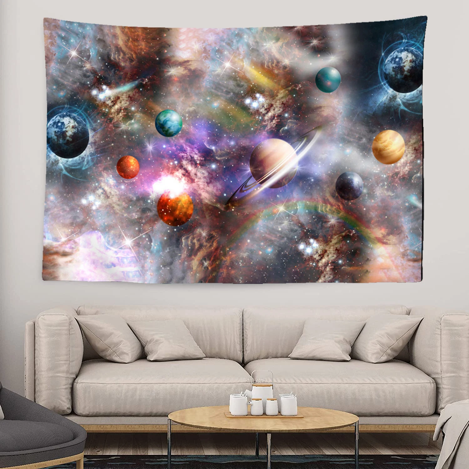 Star Galaxy Tapestry Dreamy Cloud Cover Wall Hanging Bohemian Hippie Witchcraft TAPIZ Art Dormitory Decor