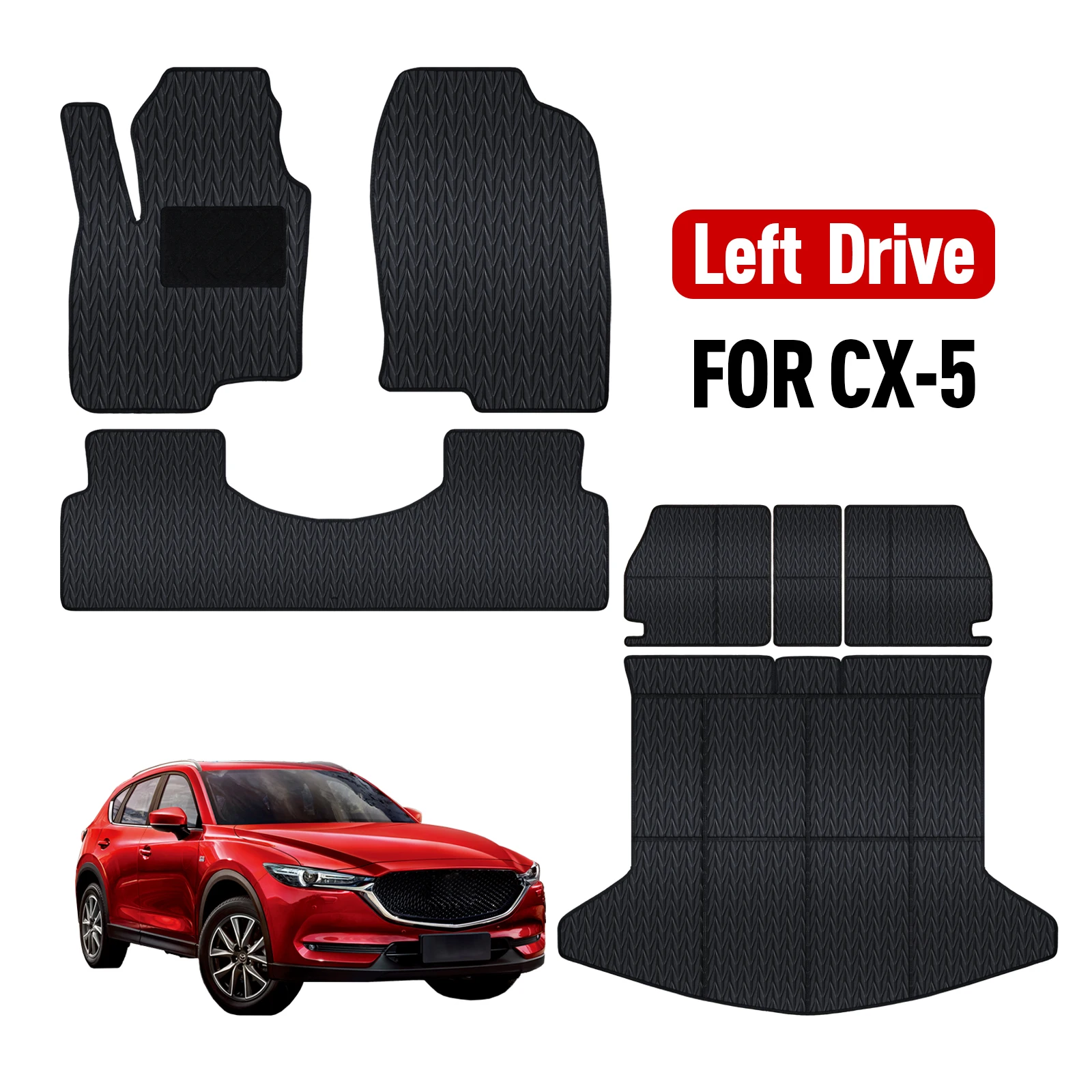 Tappetini Gomma Mazda Cx5 2017 Set Tappetini Gomma 3D + Vasca Bagagliaio Per Mazda CX-5 Dal 2017 - ELMASLINE Vasca Bagagliaio Per CX-5