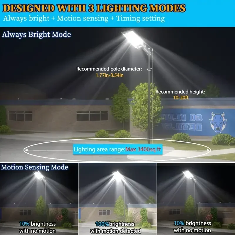 Super Bright Solar LED Light Outdoor Sunlight Floodlights External Solar Lamp with Motion Sensor Solar Powered LED Street Lights 4