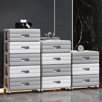 13.78 Inch Wide Drawer Storage Cabinet,3-6 Tier Rolling Mobile Organizer with Wheels,Gray/Brown Options for Living Room/Bedroom