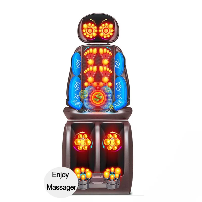 Upgrade Electric Full Body Massage Chair Neck Back Waist Massage Cushion Heat Vibrate Kneading Leg Massage Pad Seat Relaxation 2