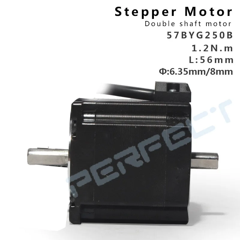 57BYG250B Nema 23 Stepper Motor 56mm 1.2N Double Shaft Motors for CNC Laser Grind Foam Plasma Cut 3D Printer Engraving Machine stepper motor