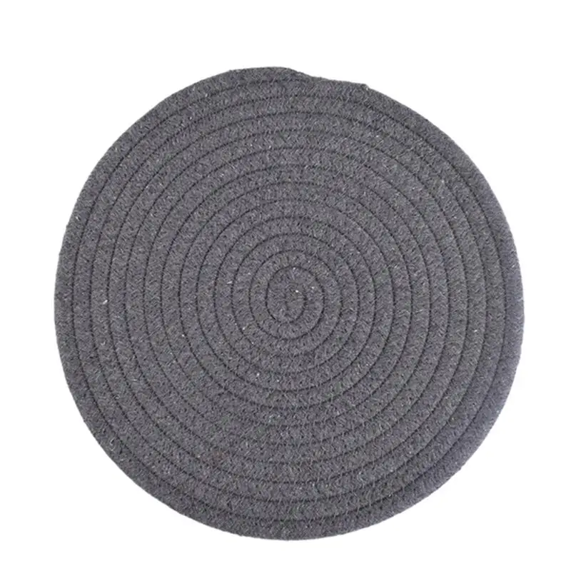 

Round Boho Placemats Household Dinner Table Mats Pot And Bowl Coasters Round Cotton Woven Pot Holder Hot Pads Kitchen Supplies