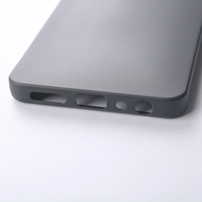 Sleek Black Matte Silicone Phone Case - Soft TPU Slim Design