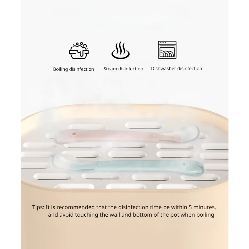 Food Grade Soft Silicone Baby Spoon Baby Cartoon Auxiliary Food Spoon Silicone Spoon Bite Resistant Feeding Tableware Set 6