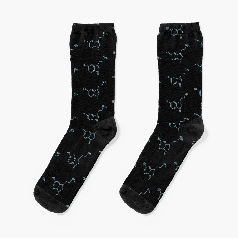 Blue Serotonin Molecule Hand Drawn Socks Stockings ankle Girl'S Socks Men's