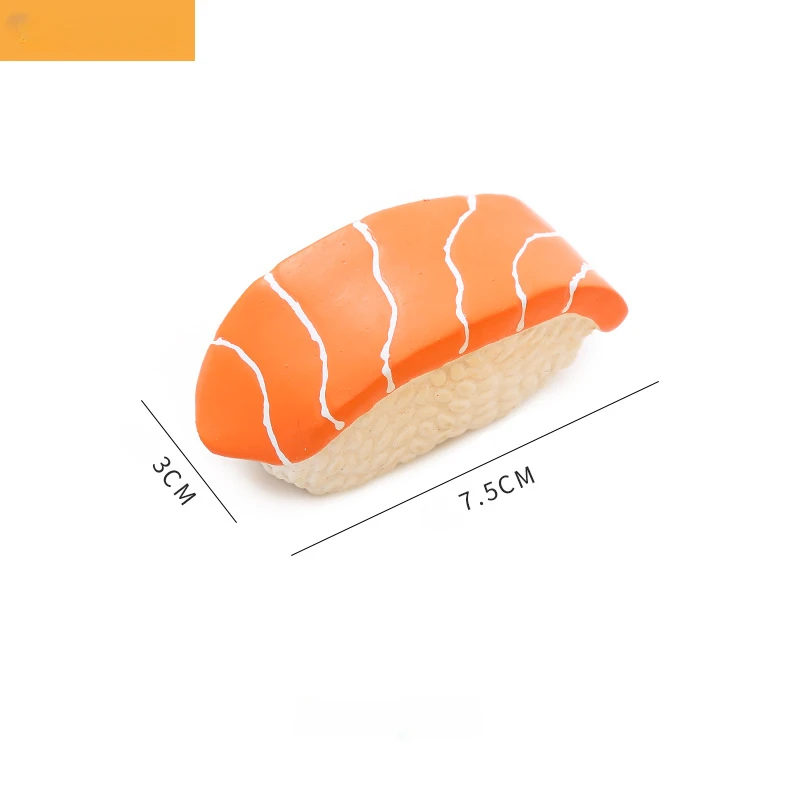 Sushi Shape Pet Molar Toy Dog Teething Toy Wear-resistant Creative Soft Funny Voice Comfortable Relieve Stress Emulsion for Pup 6
