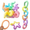 6Pcs Colorful Pop Tubes Coil Pop Magical Toy Circle Stress Relieve Toys Fine Fidget Toys Kit Fidget Toys Squeeze Gifts Toy 1