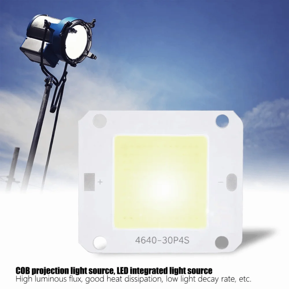 2PCS 12V LED 광원 50W 6000-6500K 통합 광원 통합 COB 3000-3200K 프로젝션 광원 투광등