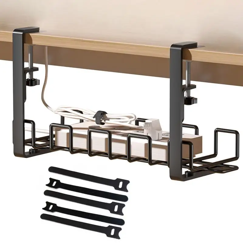 

Cable Management Tray Under Desk Good Heat Dissipation Wire Holder No Need To Drill Holes Standing Desk Cable Management Rack