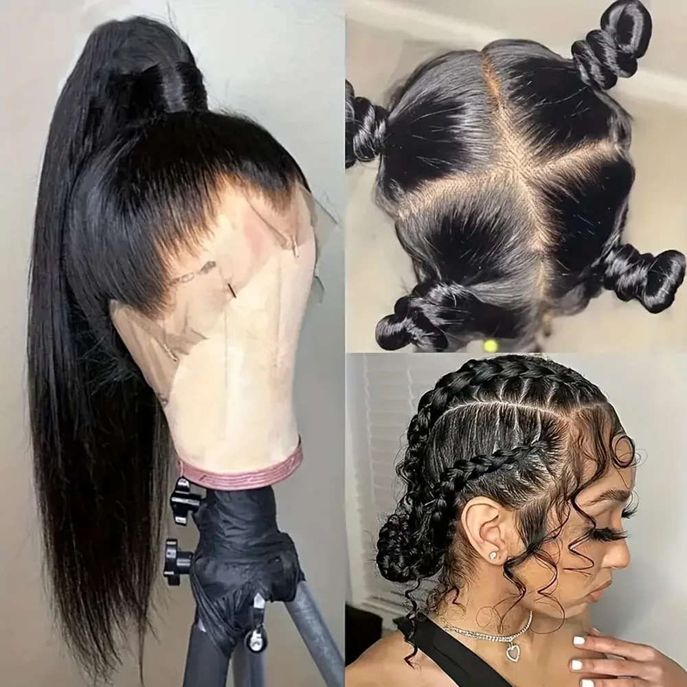 360 Full Lace Wigs Human Hair PrePluck Brazilian Straight 13x6 13x4 Transparent 4x4 Lace Frontal Wig 250 Density for Women lace front wig human hair wigs 360 lace wig