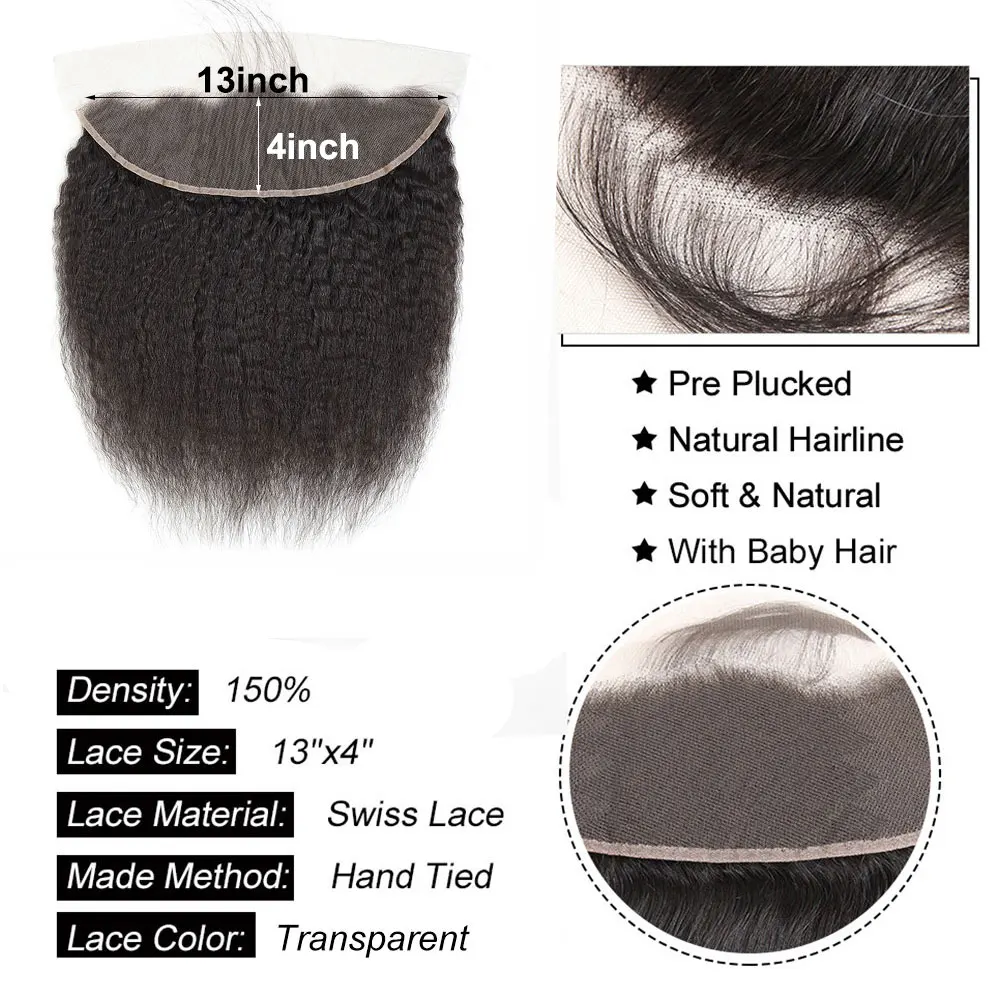 Kinky Straight Closure Human Hair 4x4 5x5 6x6 Transparent Lace Closure Frontal 13x4 13x6 Kinky Straight Lace Frontal human hair closure human hair lace product human hair frontal