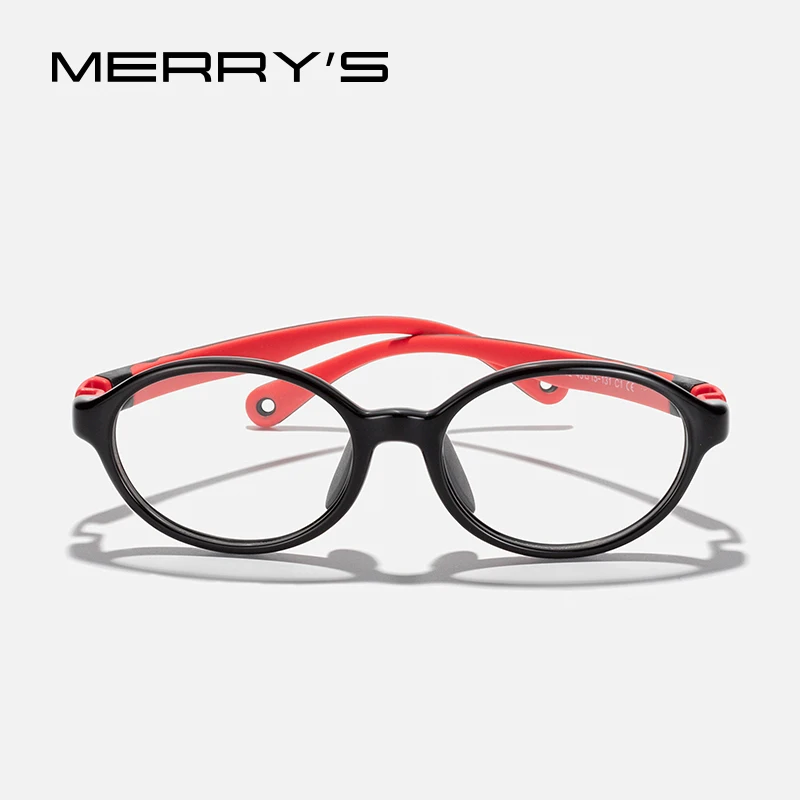 MERRYS DESIGN Kids Oval Silicone Flexible Glasses Frame For Boy Girl Round Ultralight Optical Eyeglasses With Sports Strap S7202