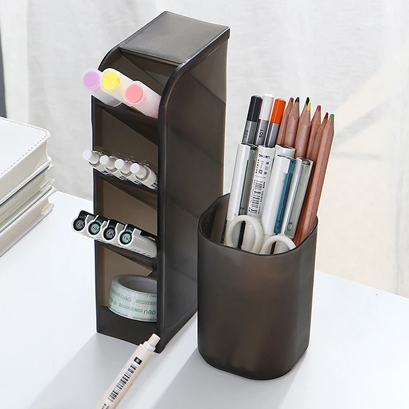 Pen Organizer Desk Organization Cute Desk Pencil Markers Cup Holder Storage Box Set Multi-Functional Stationary for Home Office pen holder,desk organizer,pen and brush holder