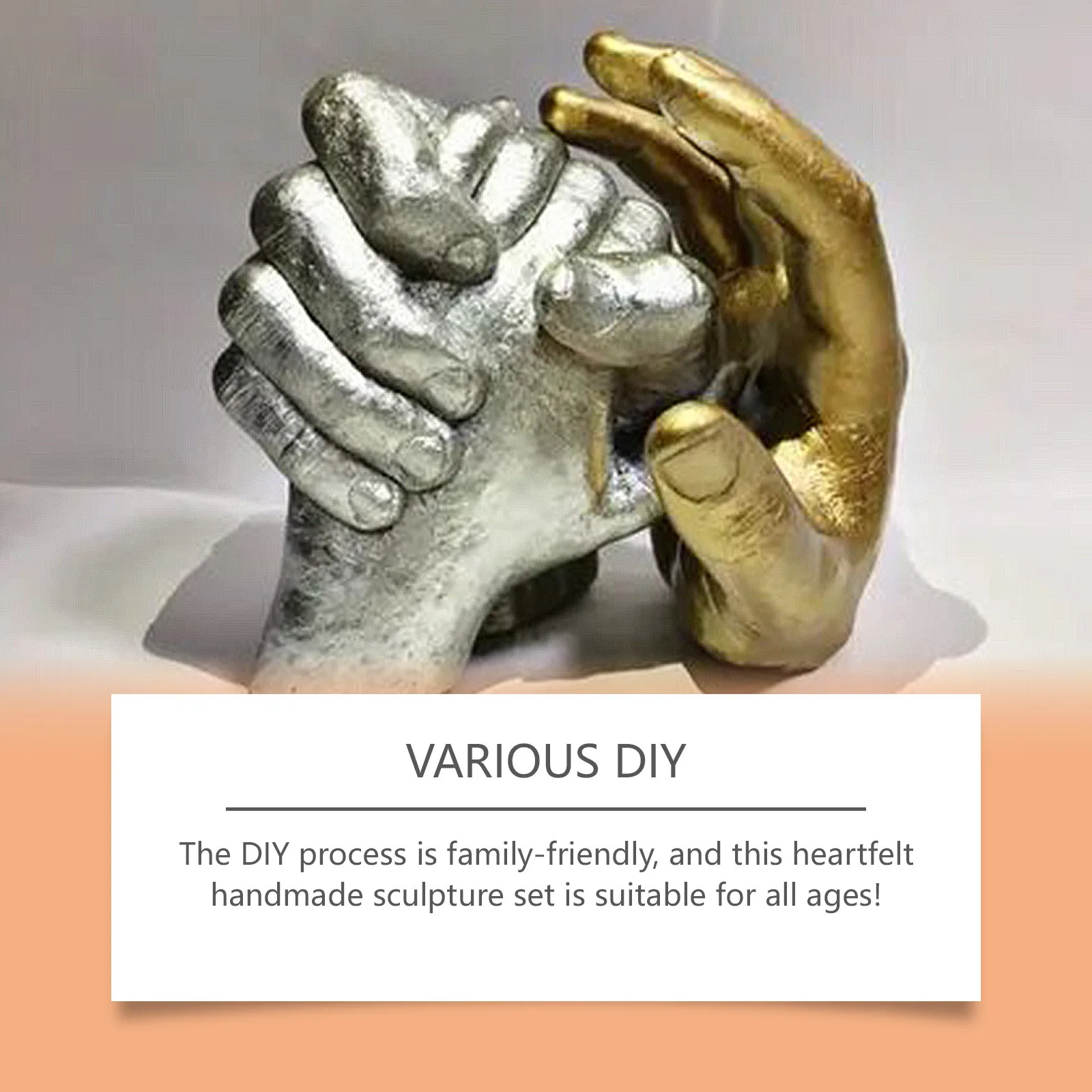 Valentine's Day 3D Plaster Model Set Hand Model Powder Clone Powder Hand Three Diy Crafts for Kids 3-6