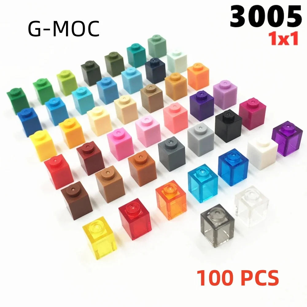 

G-MOC 100Pcs/lot Buildings Blocks 3005 Brick 1 x 1 Compatible Particle Assembles DIY Educational Kids Toys