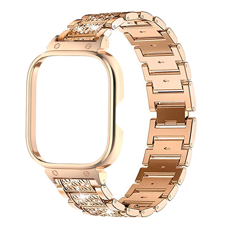 

For Redmi Watch 4 Diamond Metal Bracelet Case Protector for redmi watch4 Strap Protective Cover for redmiwatch 4 Watchband Shell