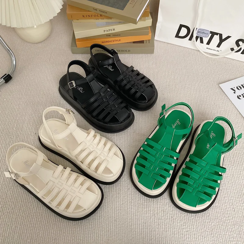 

Women Sandals Jelly Shoes Summer Ankle Strap Rubber Shoes Soft Sole Non-slip Mom Shoes Casual Comfortable Female Footwear 2022