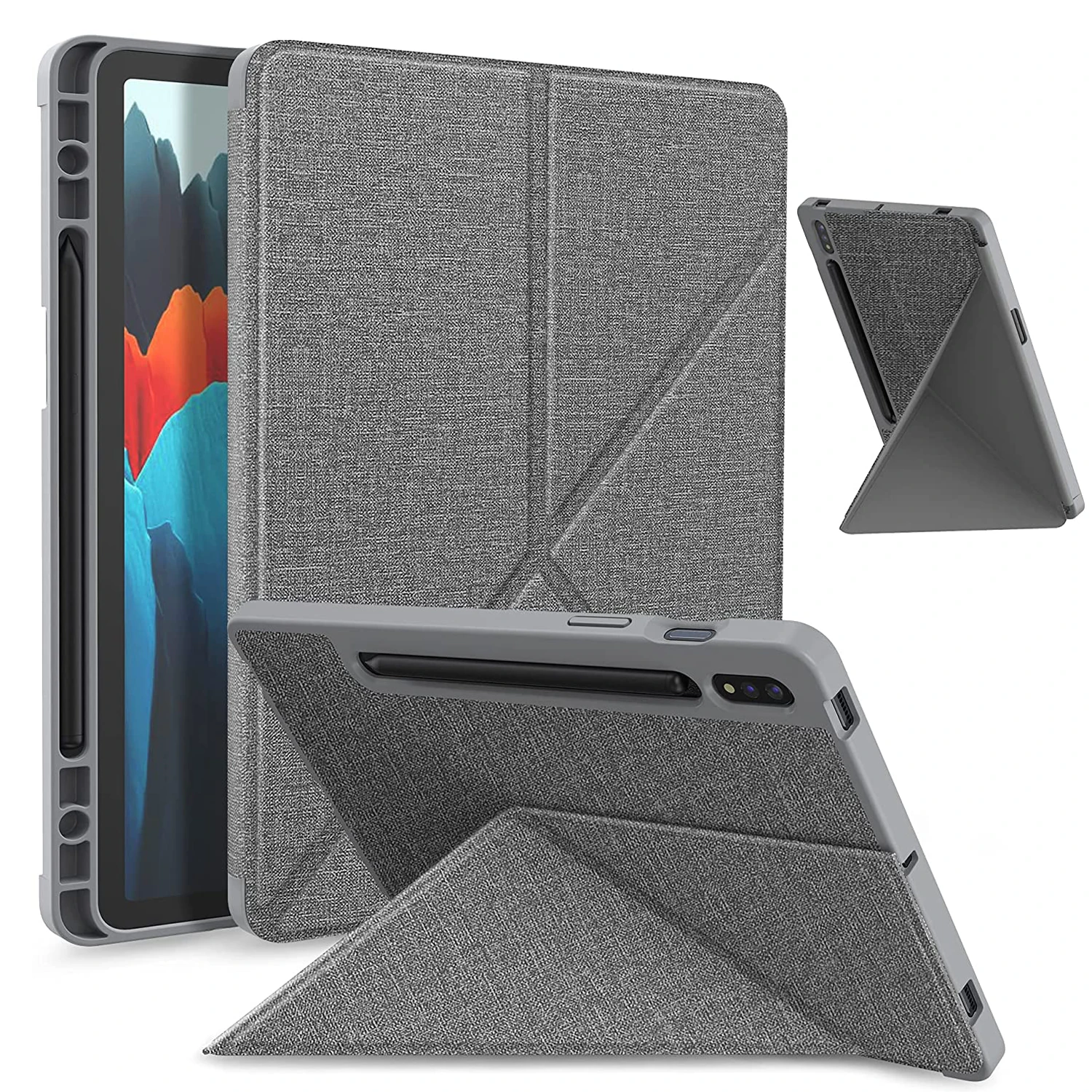 Для Samsung Galaxy Tab S7 Plus FE 12 4 дюймов чехол с держателем для карандашей многослойная