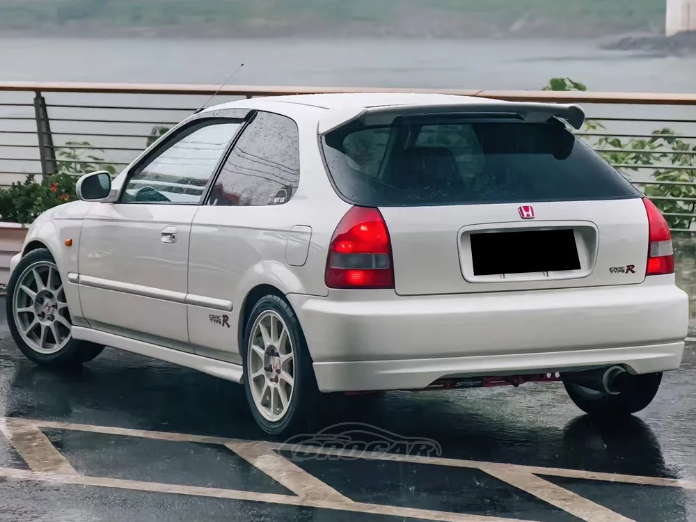 ホンダ EK9 EG6 ABSプラスチック製の光沢のある黒いスポイラー,トランクウィング