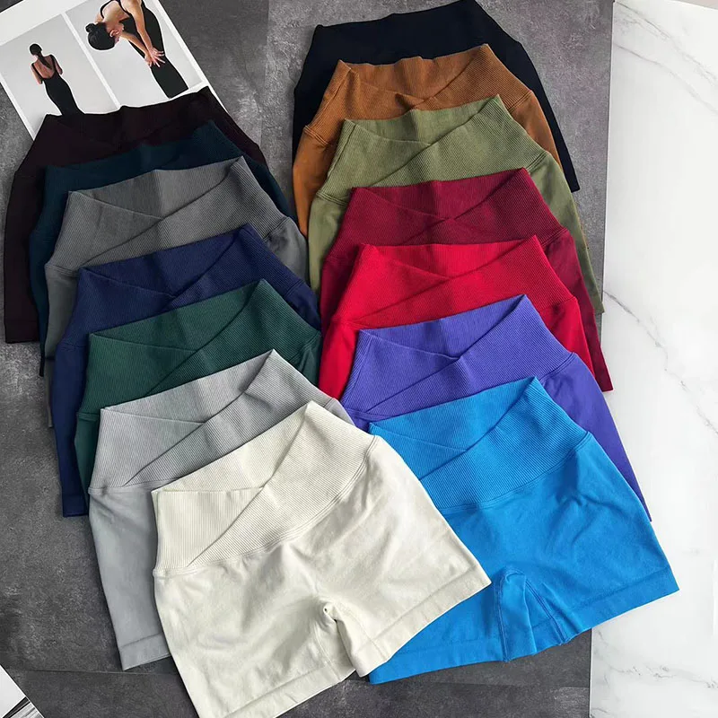 Cross Waist Seamless High Waist Gym Push Up Fitness Sports Shorts Women Cycling Yoga Butt Lifting Short sports shorts,running shorts,yoga shorts,workout shorts,seamless shorts