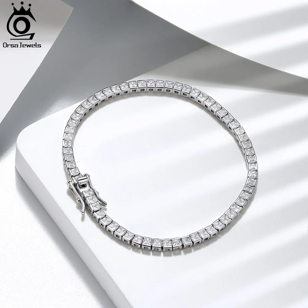 Sterling Silver Cubic Zirconia Tennis Bracelet - 925